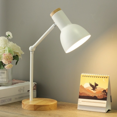 Designer Dome Reading Book Light Metal and Wood Small Desk Lamp Table Lamp
