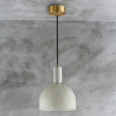 Drum 1 Light Stone Down Mini Pendant Modern Simplicity Hanging Ceiling Lights for Dinning Room