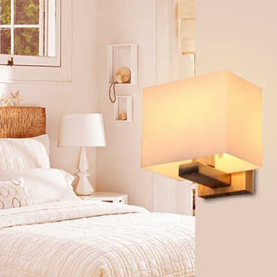 Flush Mount Wall Sconce Modern White Shade Wall Mounted Light for Bedroom