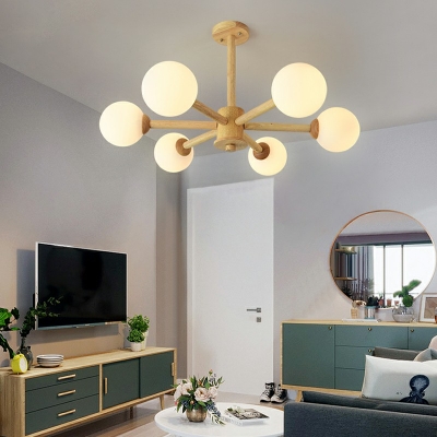 Hanging Lights Globe Shade Modern Style Glass Pendant Light Fixtures Light for Living Room