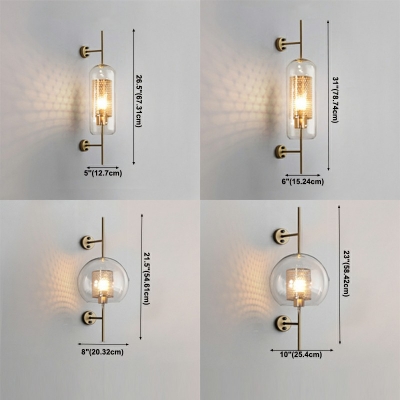 Industrial Wall Mount Lighting Glass Material Wall Mounted Light Fixture for Living Room