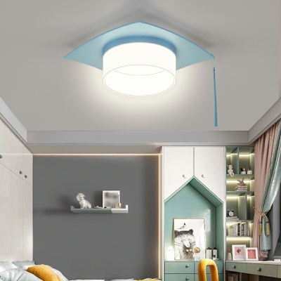 Macaron Flush Mount Ceiling Light Fixture 1 Light Modern Close to Ceiling Lighting for Bedroom