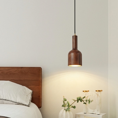 Modern Wood Drop Pendant Wood Hanging Light Fixtures for Bedroom Living Room