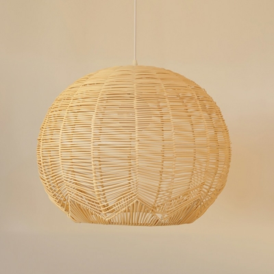 Suspension Light Globe Shade Modern Style Bamboo Pendant Chandelier for Living Room