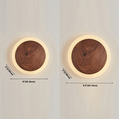 Wood Wall Mounted Lamps Warm Light Flush Mount Wall Sconce for Living Room