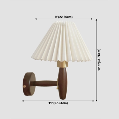Wood Wall Mounted Light Fixture White 1 Light Modern Basic Sconce Lamp for Living Room