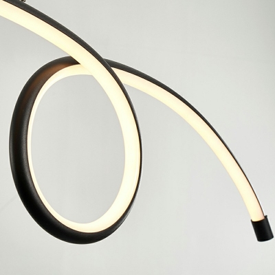 1-Light Island Lighting Minimalist Style Round Shape Metal Chandelier Light Fixture