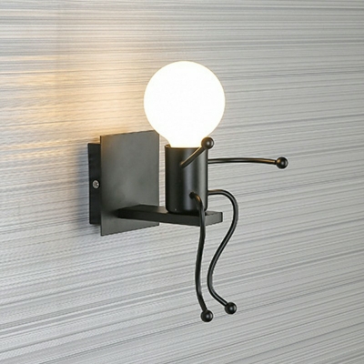 1-Light Sconce Light Kids Style Bare Bulb Shape Metal Wall Lighting Fixtures