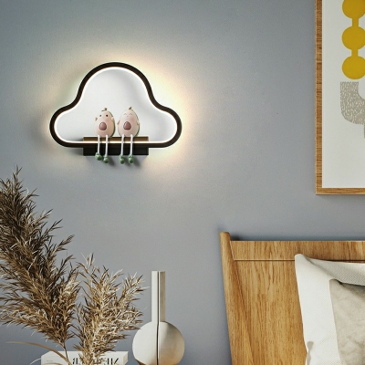 1-Light Sconce Lights Kids Style Cloud Shape Metal Wall Mounted Light Fixture