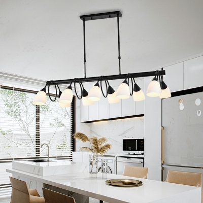 10-light Island Lamp Fixture Industrial Style Bell Shape Metal Pendant Lighting