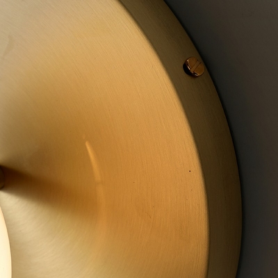 Circular Wall Light Sconce Modern Style Metal 1-Light Wall Mount Lighting in Gold