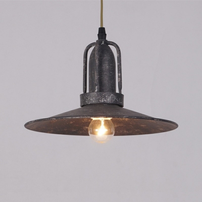Distressed Gray Suspension Pendant 1 Light Hanging Light Fixtures for Living Room