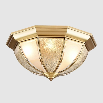 Flush Mount Ceiling Fixture Round Shade Modern Style Glass Flushmount for Living Room