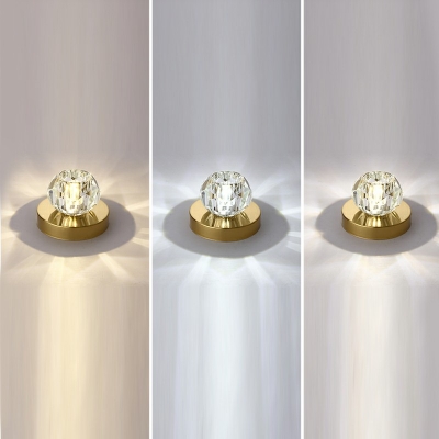 Flush Mount Lights Globe Shade Modern Style Crystal Flushmount for Living Room
