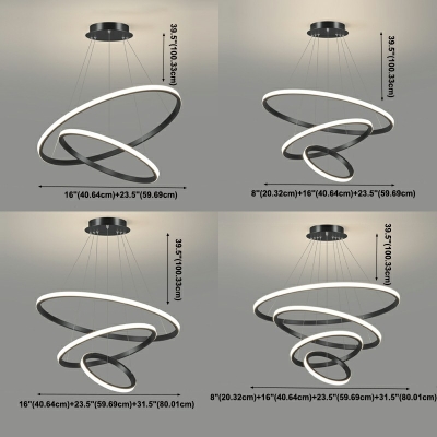Minimalist Multi-Tier Suspended Lighting Fixture Metal Pendant Lighting Fixtures