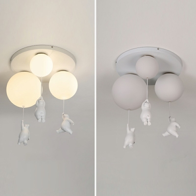 Modern Flush Mount Ceiling Light Fixture White Child's Room Semi Flush Mount Lighting