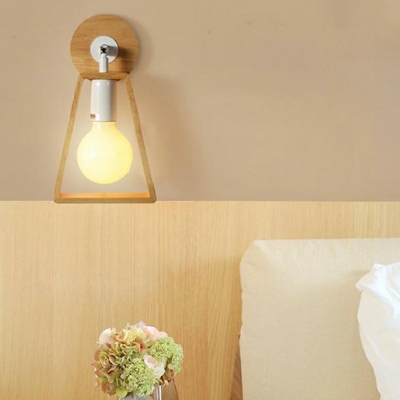 Modern Sconce Light Fixtures Wood Material Flush Mount Wall Sconce for Bedroom