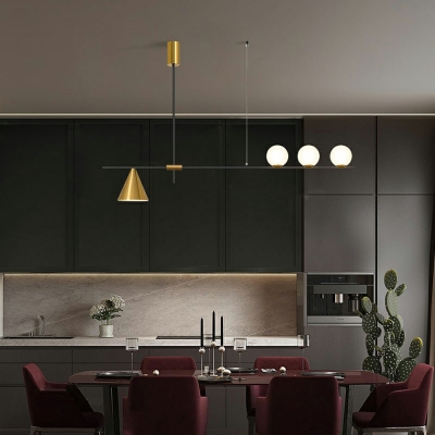 Modern Style Long Pendant Light Nordic Designer Style Glass Chandelier Light for Living Room