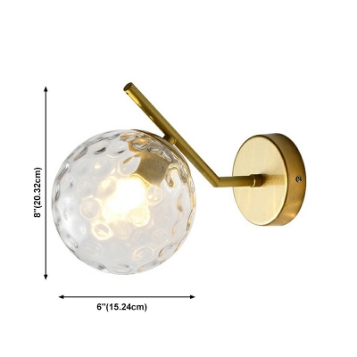 Modern Style Round Wall Sconce Lighting Metal 1 Light Wall Sconce Lighting in Brass