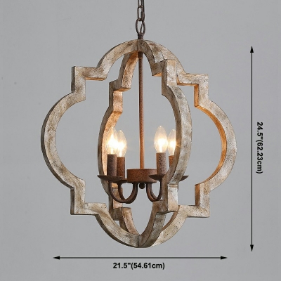 Nordic Style Wood Chandelier Light Franch Style Minimalism Light for Dinning Room
