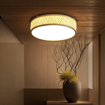 Simple Drum Flush Mount Ceiling Light Fixtures Bamboo Flush Mount Recessed Lighting