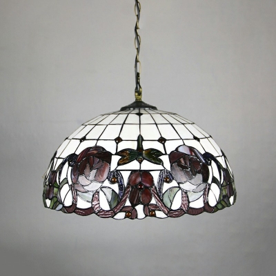 Suspension Light Semicircular Shade Modern Style Glass Pendant Light for Living Room