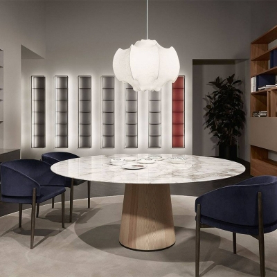 Ultra-Modern Down Lighting Silk Hanging Light Fixtures for Living Room Bedroom