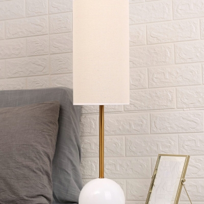 1-Light Night Table Lamps Contemporary Style Cylinder Shape Metal Nightstand Lamp