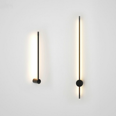 1-Light Sconce Lights Minimalist Style Liner Shape Metal Natural Light Wall Mounted Lamp