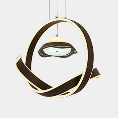 2-Light Chandelier Lighting Minimalist Style Circle Shape Metal Hanging Light Kit