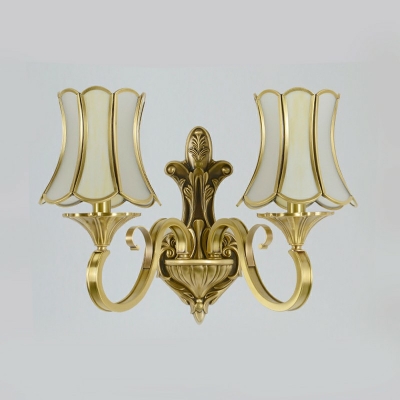 2-Light Sconce Lights Traditional Style Bell Shape Metal Wall Mounted Light