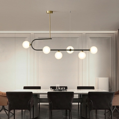 6-Light Island Lighting Modern Style Ball Shape Metal Hanging Light Fixtures