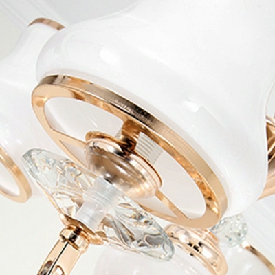 8-Light Hanging Light Fixtures Simplicity Style Bell Shape Metal Chandelier Pendant Light