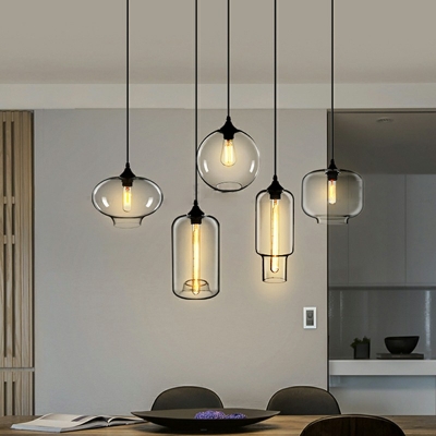 Ceiling Pendant Light Oval Shade Modern Style Glass Pendant Light for Living Room