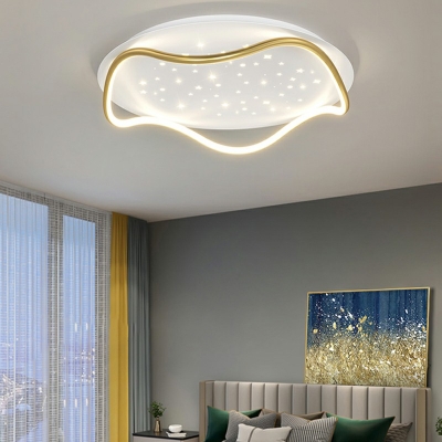 Contemporary Wavy Grain Flush Mount Ceiling Light Fixtures Metal Ceiling Mounted Light