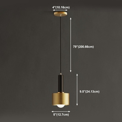 Drum Mini Suspension Pendant Modern Metal Minimalist Hanging Light for Bedroom