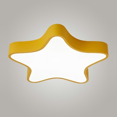Five Star Shape Flush Mount Ceiling Light Fixtures Macaron Nordic Style Led Flush Light for Bedroom