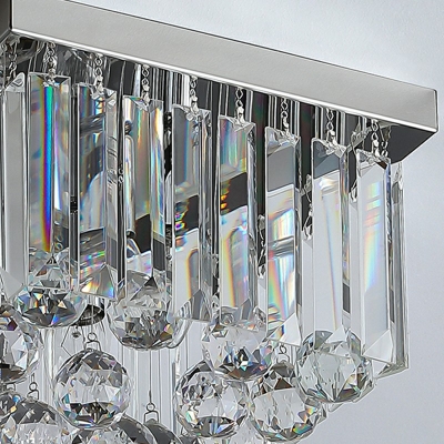 Flush Mount Lighting Round Shade Modern Style Crystal Flush Mount Light for Living Room