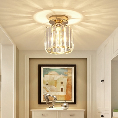 Flushmount Lighting Round Shade Modern Style Crystal Flush Mount Lighting for Living Room