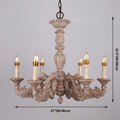 Franch Style Wood Chandelier Light Nordic Style Minimalism Light for Dinning Room