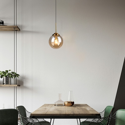 Globe Metal Hanging Pendant Lights Modern Minimalist Ceiling Lamp for Dinning Room