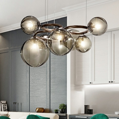 Chandelier Light Fixture Globe Shade Modern Style Glass Chandelier Pendant Light for Living Room