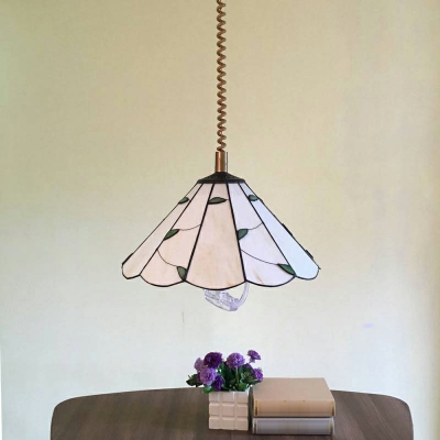 Hanging Chandelier Flower Shade Modern Style Glass Hanging Light Kit for Living Room