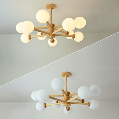 Hanging Lights Globe Shade Modern Style Glass Pendant Light Fixtures Light for Living Room