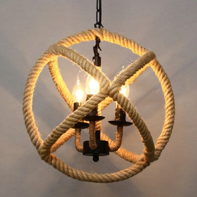 Industrial Black Color Hanging Light Rope Chandelier for Living Room