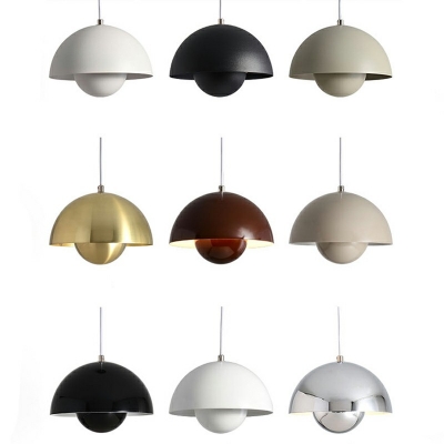 Nordic Macaron Bowl Hanging Pendant Lights Metallic Down Lighting Pendant