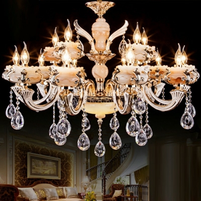 Pendant Lighting Candle Shade Modern Style Crystal Pendant Light for Living Room