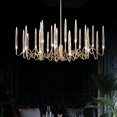 Postmodern Style Metal Chandelier Glass Shade Ceiling Chandelier for Living Room