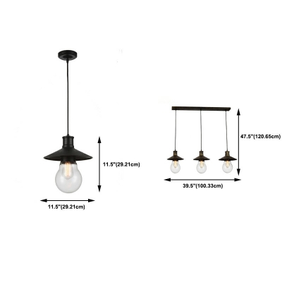 Simple Drop Pendant Black Color Hanging Lamp Kit for Dining Room Living Room