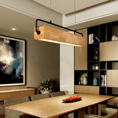 Ultra-Modern Island Lamps Simple Wood Material LED Pendant Light Fixtures for Dining Room
